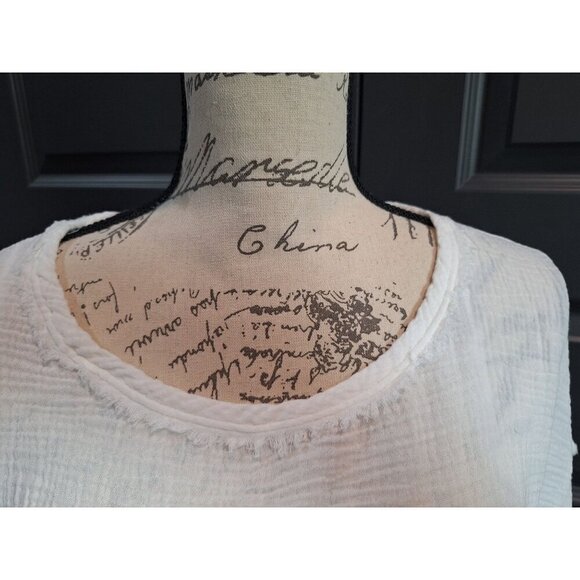 NWT Tahari Woman Sugar White Linen Pullover Blouse/Size 3X - Picture 8 of 11